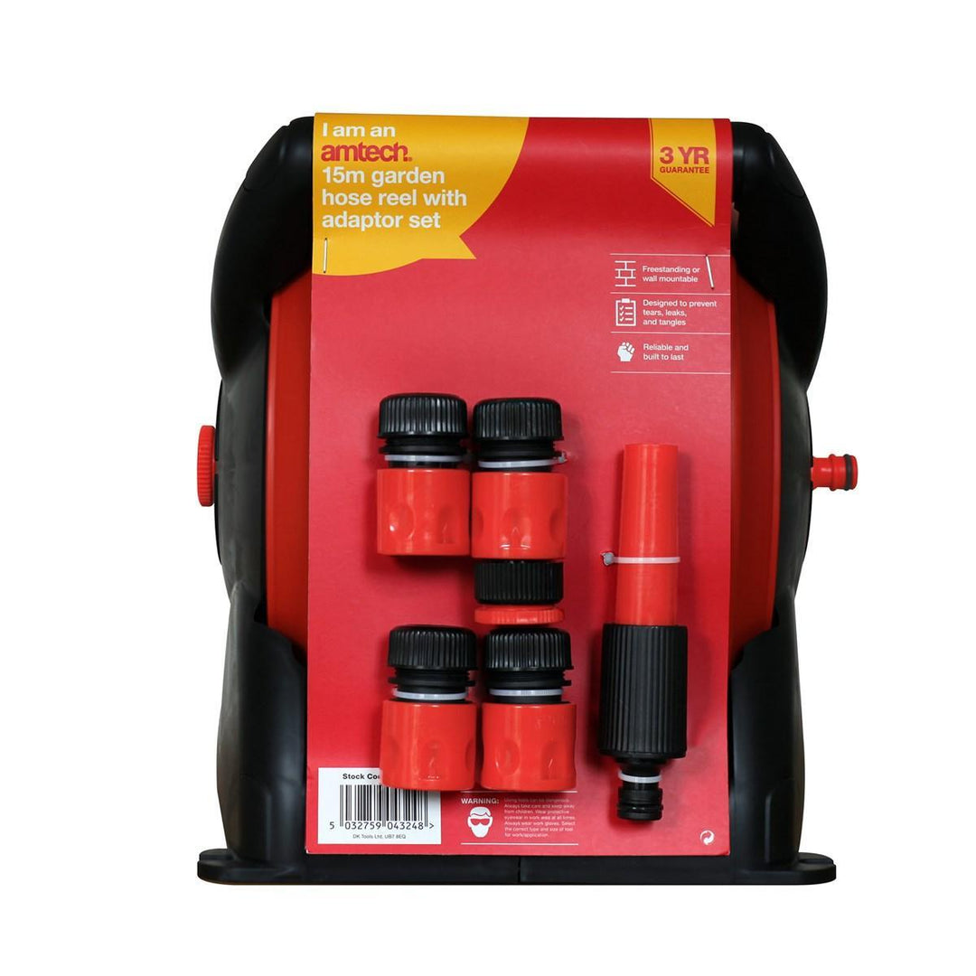 15m Garden Hose Reel With Adaptor Set - Bargain LAB