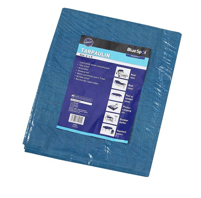 BLUE SPOT TOOLS 1.8M X 1.2M TARPAULIN - Premium Bungees & Tie Downs from BLUE SPOT - Just £5.15! Shop now at Bargain LAB
