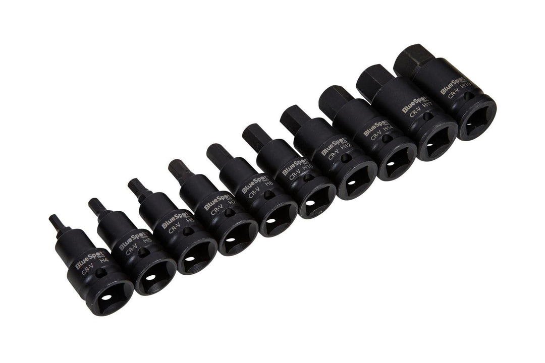BLUE SPOT TOOLS 10 PCE 1/2" IMPACT HEX BIT SOCKETS (H4-H19) - Premium Automotive from BLUE SPOT - Just £20.99! Shop now at Bargain LAB
