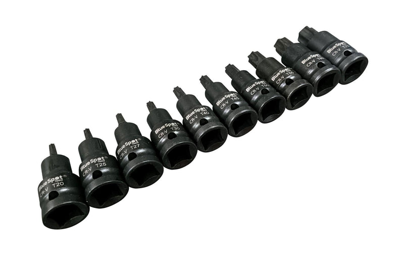 BLUE SPOT TOOLS 10 PCE 1/2" IMPACT TORX BIT SOCKETS (T20-T70) - Premium Automotive from BLUE SPOT - Just £20.99! Shop now at Bargain LAB