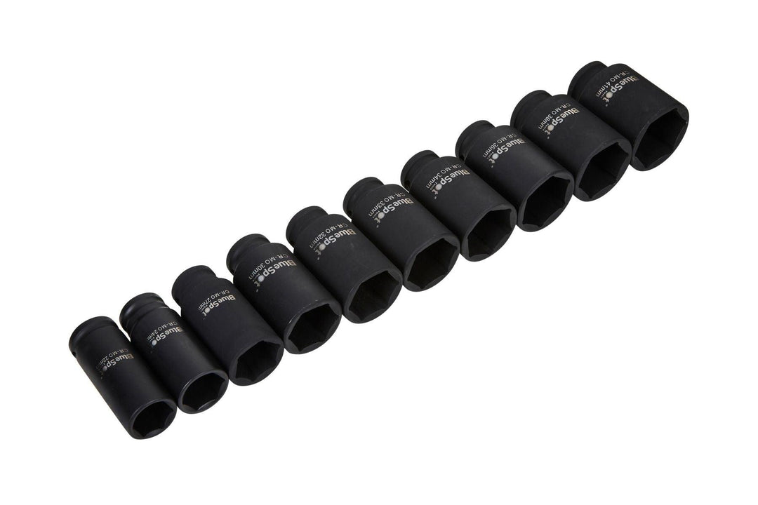 BLUE SPOT TOOLS 10 PCE 1/2" METRIC DEEP IMPACT SOCKETS 22MM-41MM - Premium Automotive from BLUE SPOT - Just £37.95! Shop now at Bargain LAB