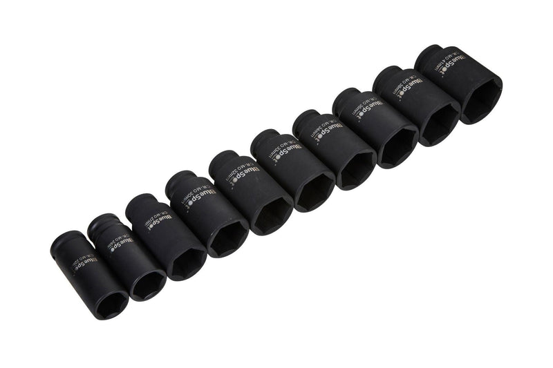 BLUE SPOT TOOLS 10 PCE 1/2" METRIC DEEP IMPACT SOCKETS 22MM-41MM - Premium Automotive from BLUE SPOT - Just £37.95! Shop now at Bargain LAB