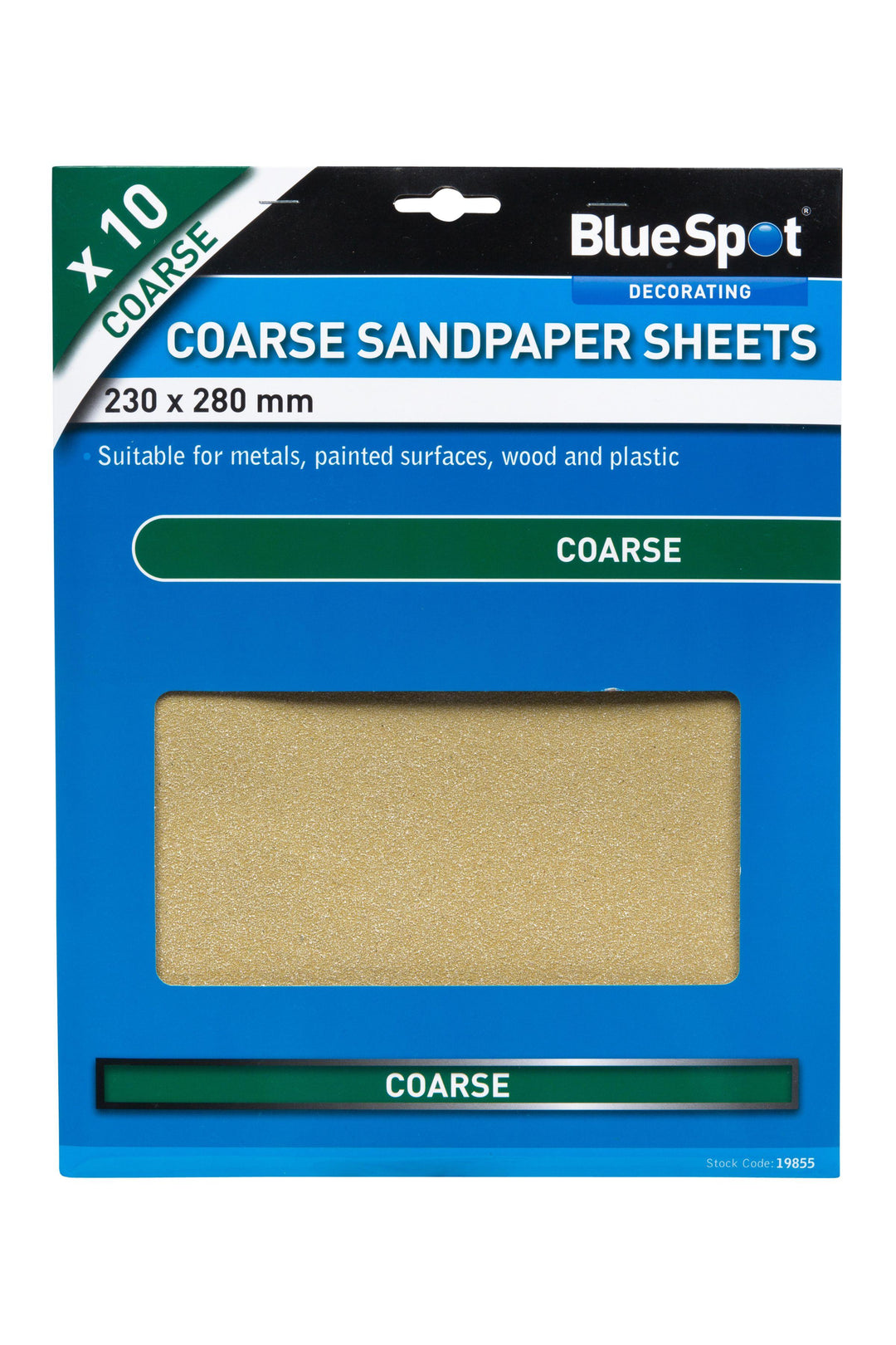 BLUE SPOT TOOLS 10 PCE COARSE SANDPAPERS - Premium Abrasives from BLUE SPOT - Just £4.99! Shop now at Bargain LAB