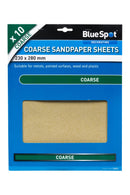 BLUE SPOT TOOLS 10 PCE COARSE SANDPAPERS - Premium Abrasives from BLUE SPOT - Just £4.99! Shop now at Bargain LAB