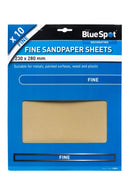 BLUE SPOT TOOLS 10 PCE FINE SANDPAPERS - Premium Abrasives from BLUE SPOT - Just £4.99! Shop now at Bargain LAB