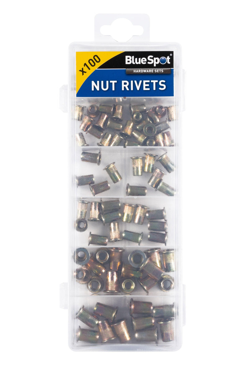 BLUE SPOT TOOLS 100 PCE NUT RIVETS (M3 - M6) - Premium Engineering and Metalwork from BLUE SPOT - Just £8.45! Shop now at Bargain LAB