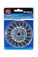 BLUE SPOT TOOLS 100MM (4") M14 X 2 FLAT TWIST KNOT WIRE WHEEL BRUSH - Bargain LAB