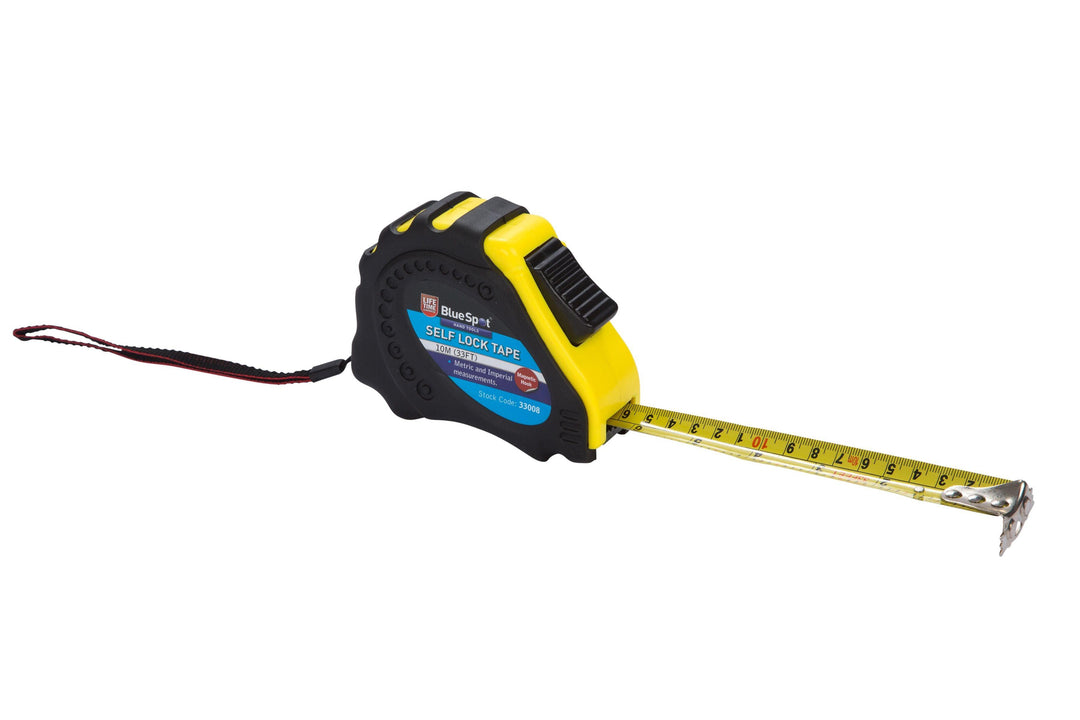 BLUE SPOT TOOLS 10M (33FT) SOFT GRIP SELF-LOCK TAPE MEASURE - Premium Hand Tools from BLUE SPOT - Just £9.95! Shop now at Bargain LAB