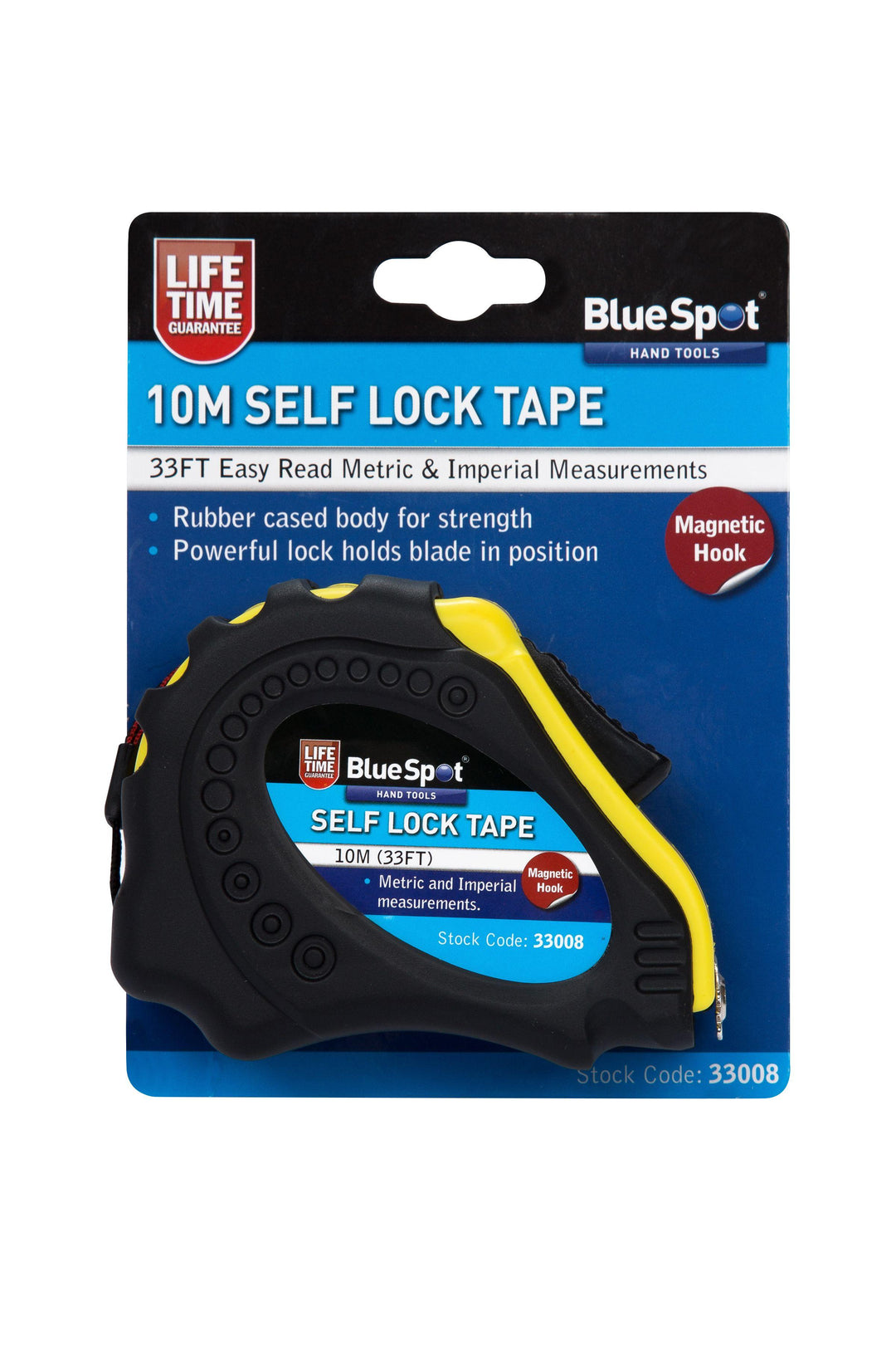 BLUE SPOT TOOLS 10M (33FT) SOFT GRIP SELF-LOCK TAPE MEASURE - Premium Hand Tools from BLUE SPOT - Just £9.95! Shop now at Bargain LAB