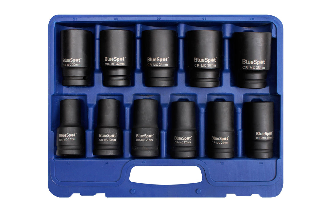 BLUE SPOT TOOLS 11 PCE 3/4" METRIC DEEP IMPACT SOCKETS (17-38MM) - Premium Automotive from BLUE SPOT - Just £67.95! Shop now at Bargain LAB