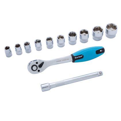 BLUE SPOT TOOLS 12 PCE 3/8" METRIC RATCHET & SOCKET SET (10-24MM) - Premium Automotive from BLUE SPOT - Just £25.99! Shop now at Bargain LAB