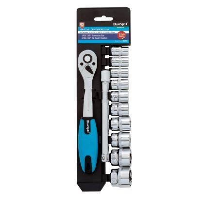 BLUE SPOT TOOLS 12 PCE 3/8" METRIC RATCHET & SOCKET SET (10-24MM) - Premium Automotive from BLUE SPOT - Just £25.99! Shop now at Bargain LAB