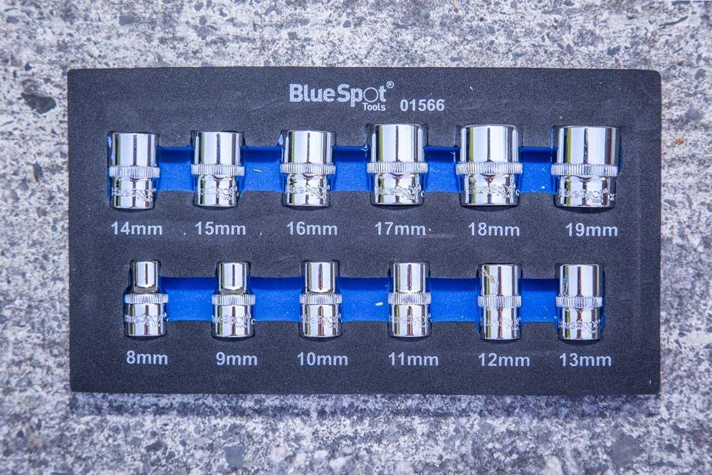 BLUE SPOT TOOLS 12 PCE 3/8" METRIC SHALLOW SOCKETS (8-19MM) (EVA FOAM) - Premium Automotive from BLUE SPOT - Just £13.95! Shop now at Bargain LAB