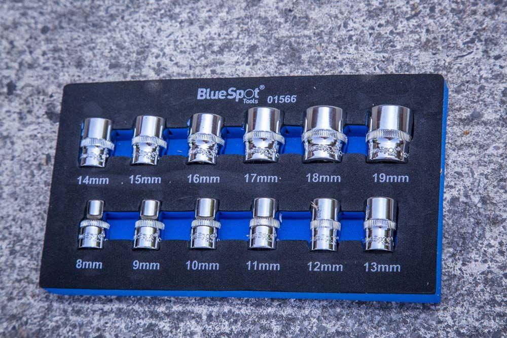 BLUE SPOT TOOLS 12 PCE 3/8" METRIC SHALLOW SOCKETS (8-19MM) (EVA FOAM) - Premium Automotive from BLUE SPOT - Just £13.95! Shop now at Bargain LAB