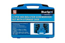 BLUE SPOT TOOLS 12 PCE HEX BOLSTER SCREWDRIVER SET WITH STORAGE CASE - Premium Hand Tools from BLUE SPOT - Just £32.99! Shop now at Bargain LAB
