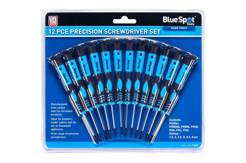 BLUE SPOT TOOLS 12 PCE PRECISION SCREWDRIVER SET - Premium Hand Tools from BLUE SPOT - Just £10.55! Shop now at Bargain LAB