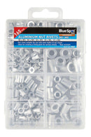 BLUE SPOT TOOLS 165 PCE ALUMINIUM NUT RIVETS (M3 - M8) - Premium Engineering and Metalwork from BLUE SPOT - Just £11.99! Shop now at Bargain LAB
