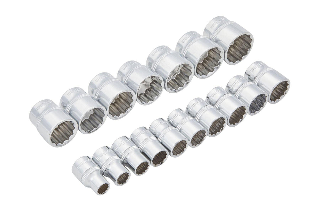 BLUE SPOT TOOLS 17 PCE 3/8" METRIC SHALLOW SOCKETS (8-24MM) (EVA FOAM) - Premium Automotive from BLUE SPOT - Just £18.99! Shop now at Bargain LAB