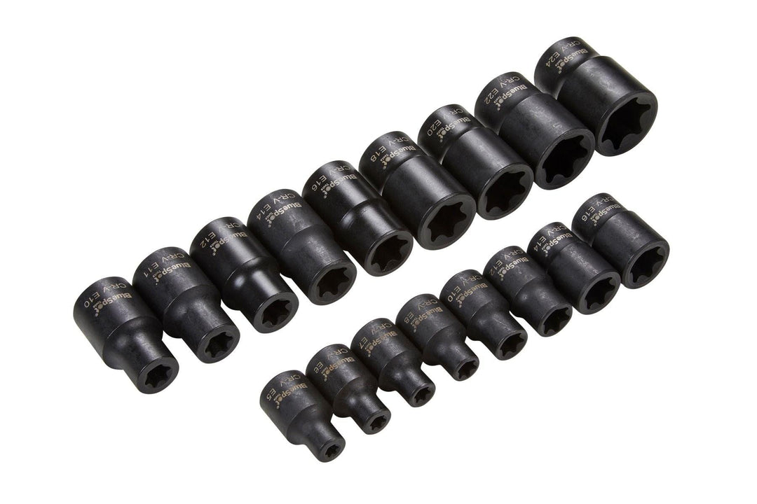 BLUE SPOT TOOLS 17PCE 3/8"-1/2" IMPACT E TORX SOCKETS - Premium Automotive from BLUE SPOT - Just £19.49! Shop now at Bargain LAB