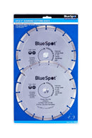 BLUE SPOT TOOLS 2 PCE 230MM (9") SEGMENTED DIAMOND DRY CUTTING DISC - Bargain LAB
