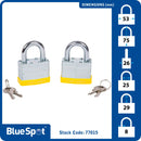 BLUE SPOT TOOLS 2 PCE 50MM LAMINATED KEYED ALIKE PADLOCKS - Premium Security from BLUE SPOT - Just £10.49! Shop now at Bargain LAB