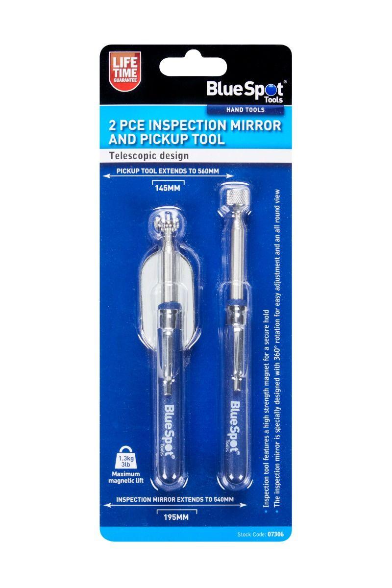 BLUE SPOT TOOLS 2 PCE INSPECTION MIRROR AND PICKUP TOOL - Premium Automotive from BLUE SPOT - Just £6.99! Shop now at Bargain LAB