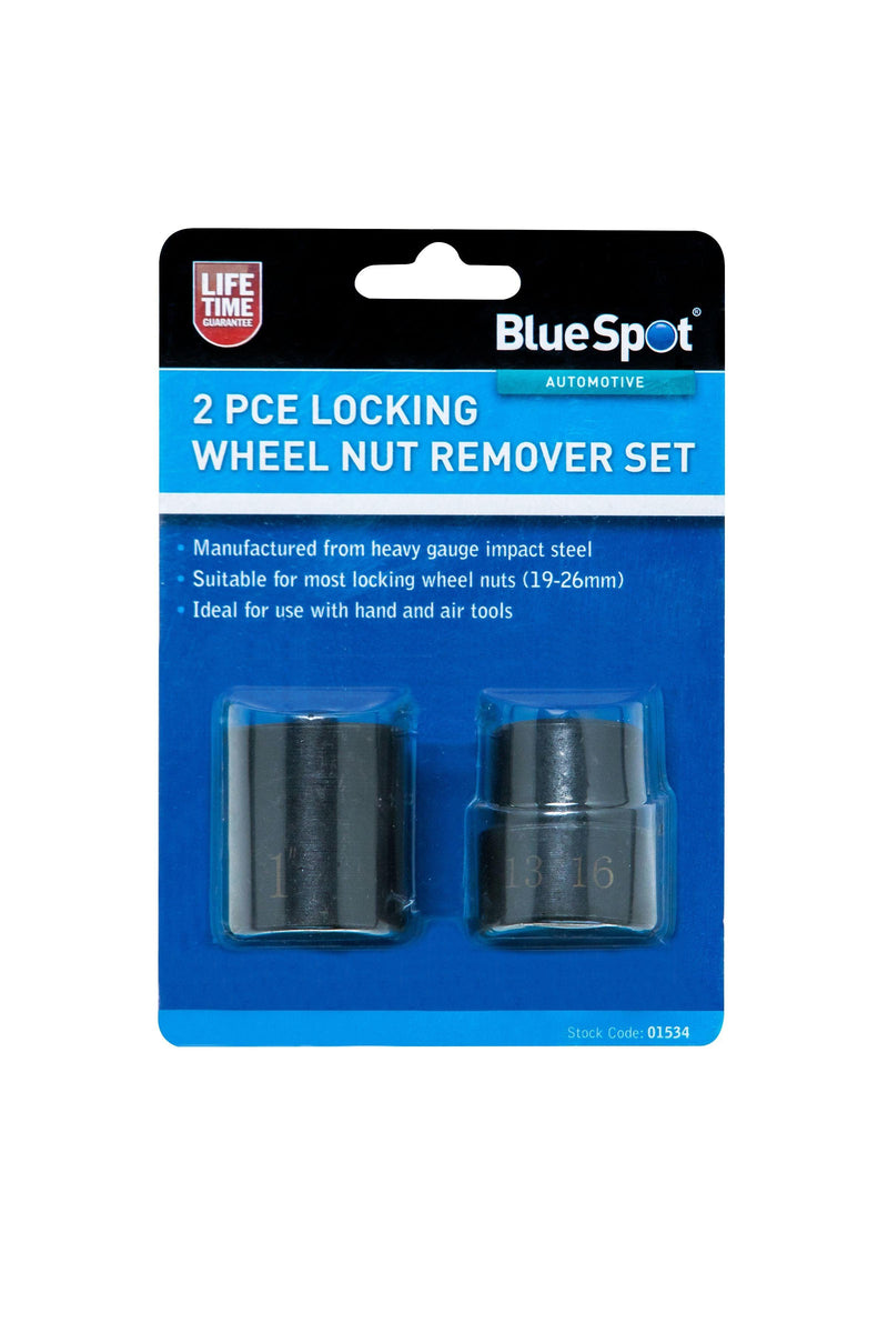 BLUE SPOT TOOLS 2 PCE LOCKING WHEEL NUT REMOVER SET - Premium Automotive from BLUE SPOT - Just £11.49! Shop now at Bargain LAB