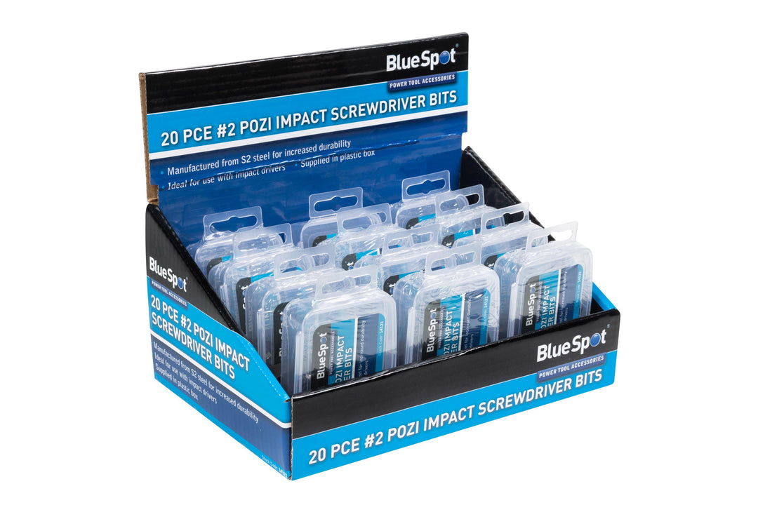 BLUE SPOT TOOLS 20 PCE PZ2 IMPACT SCREWDRIVER BITS - Premium Hand Tools from BLUE SPOT - Just £7.29! Shop now at Bargain LAB