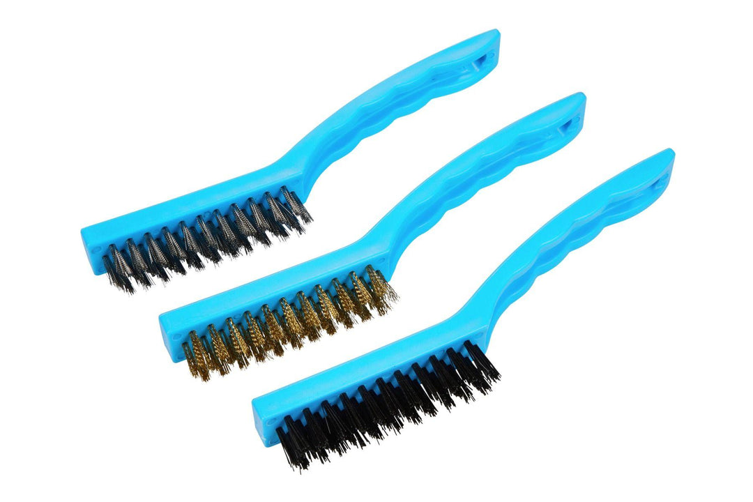 BLUE SPOT TOOLS 215MM (8.5") 3PCE WIRE BRUSH SET - Premium Hand Tools from BLUE SPOT - Just £5.45! Shop now at Bargain LAB