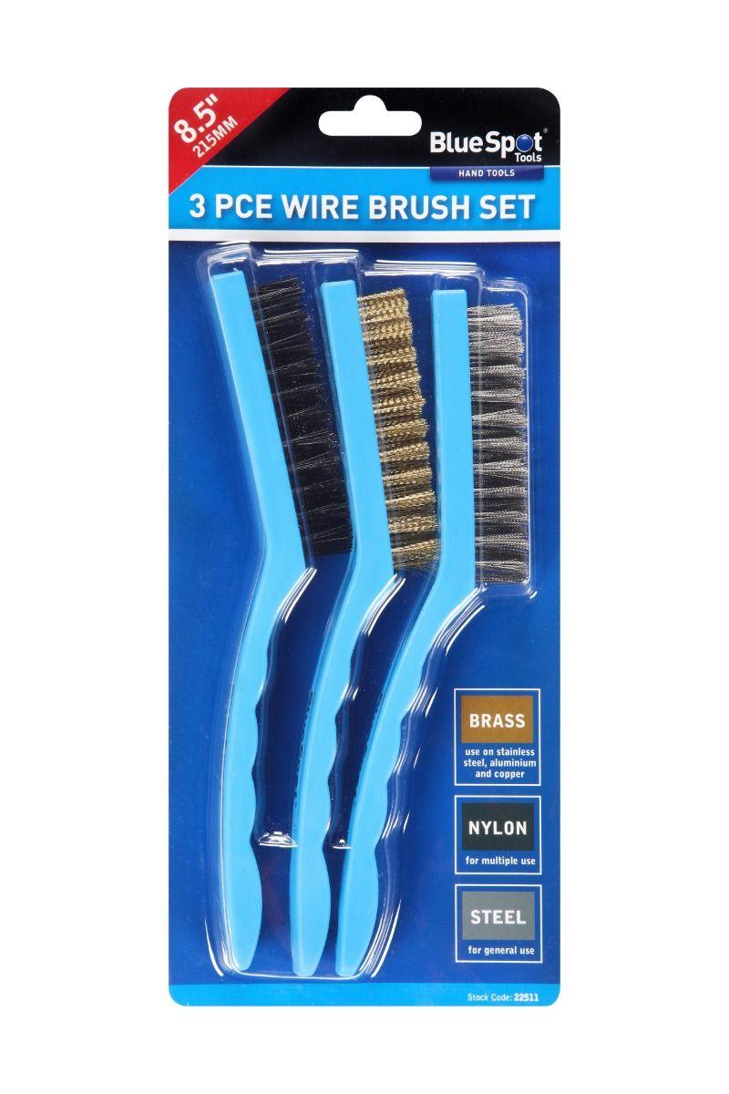 BLUE SPOT TOOLS 215MM (8.5") 3PCE WIRE BRUSH SET - Premium Hand Tools from BLUE SPOT - Just £5.45! Shop now at Bargain LAB
