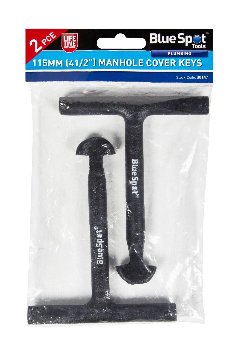 BLUE SPOT TOOLS 2PCE 115MM (4 1/2") MANHOLE COVER KEYS - Premium Hand Tools from BLUE SPOT - Just £6.99! Shop now at Bargain LAB