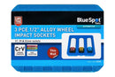BLUE SPOT TOOLS 3 PCE 1/2" ALLOY WHEEL IMPACT SOCKETS (17, 19, 21MM) - Premium Automotive from BLUE SPOT - Just £19.99! Shop now at Bargain LAB