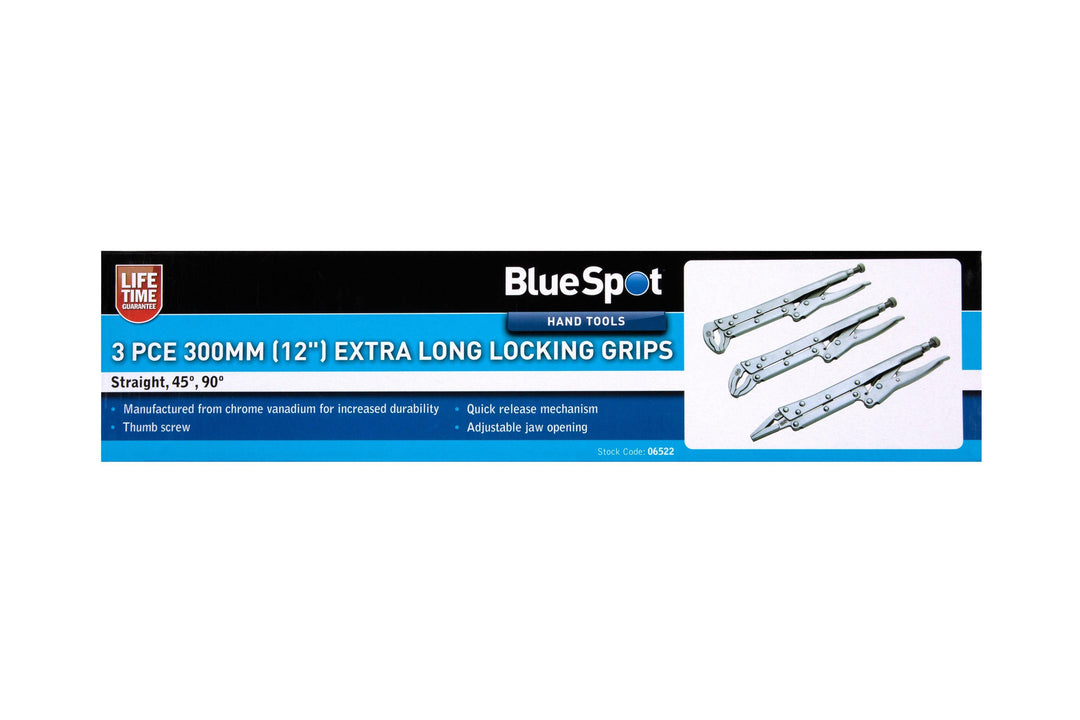 BLUE SPOT TOOLS 3 PCE 300MM (12") EXTRA LONG LOCKING GRIPS - Premium Hand Tools from BLUE SPOT - Just £29.99! Shop now at Bargain LAB