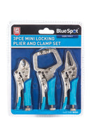 BLUE SPOT TOOLS 3 PCE MINI LOCKING PLIER AND CLAMP SET - Premium Hand Tools from BLUE SPOT - Just £11.99! Shop now at Bargain LAB