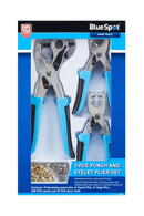 BLUE SPOT TOOLS 3 PCE PUNCH AND EYELET PLIER SET - Premium Hand Tools from BLUE SPOT - Just £11.99! Shop now at Bargain LAB