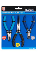 BLUE SPOT TOOLS 3 PCE SOFT GRIP MINI PLIER SET - Premium Hand Tools from BLUE SPOT - Just £8.95! Shop now at Bargain LAB