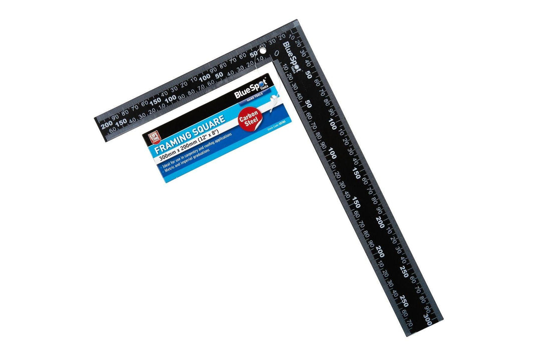 BLUE SPOT TOOLS 300MM X 200MM (12" X 8") FRAMING SQUARE - Premium Hand Tools from BLUE SPOT - Just £6.45! Shop now at Bargain LAB