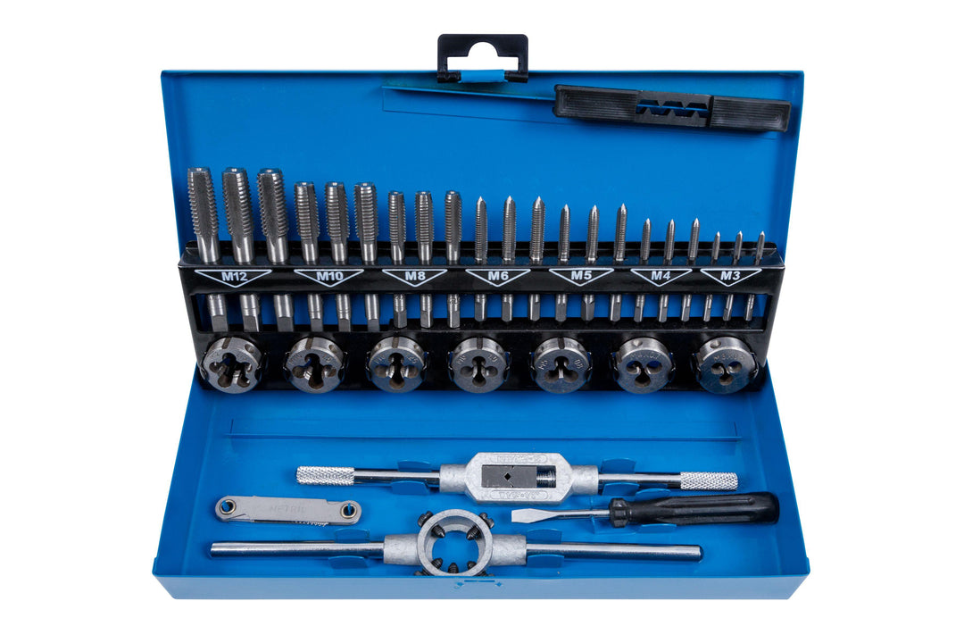 BLUE SPOT TOOLS 32 PCE METRIC TAP AND DIE SET (M3-M12) - Premium Engineering and Metalwork from BLUE SPOT - Just £34.99! Shop now at Bargain LAB
