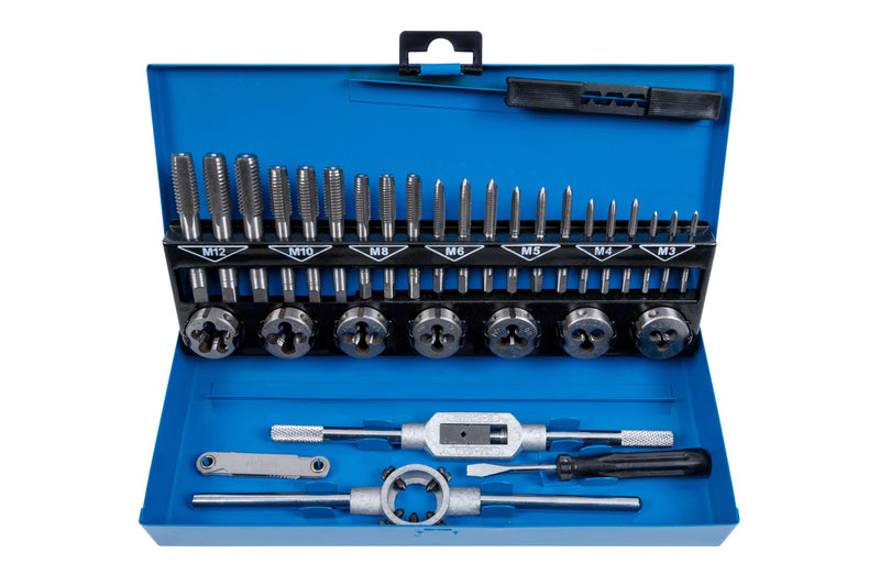 BLUE SPOT TOOLS 32 PCE METRIC TAP AND DIE SET (M3-M12) - Premium Engineering and Metalwork from BLUE SPOT - Just £34.99! Shop now at Bargain LAB