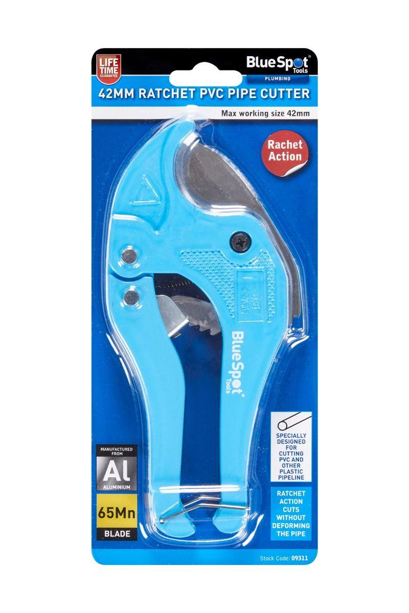 BLUE SPOT TOOLS 42MM RATCHET PVC PIPE CUTTER - Premium Hand Tools from BLUE SPOT - Just £9.69! Shop now at Bargain LAB