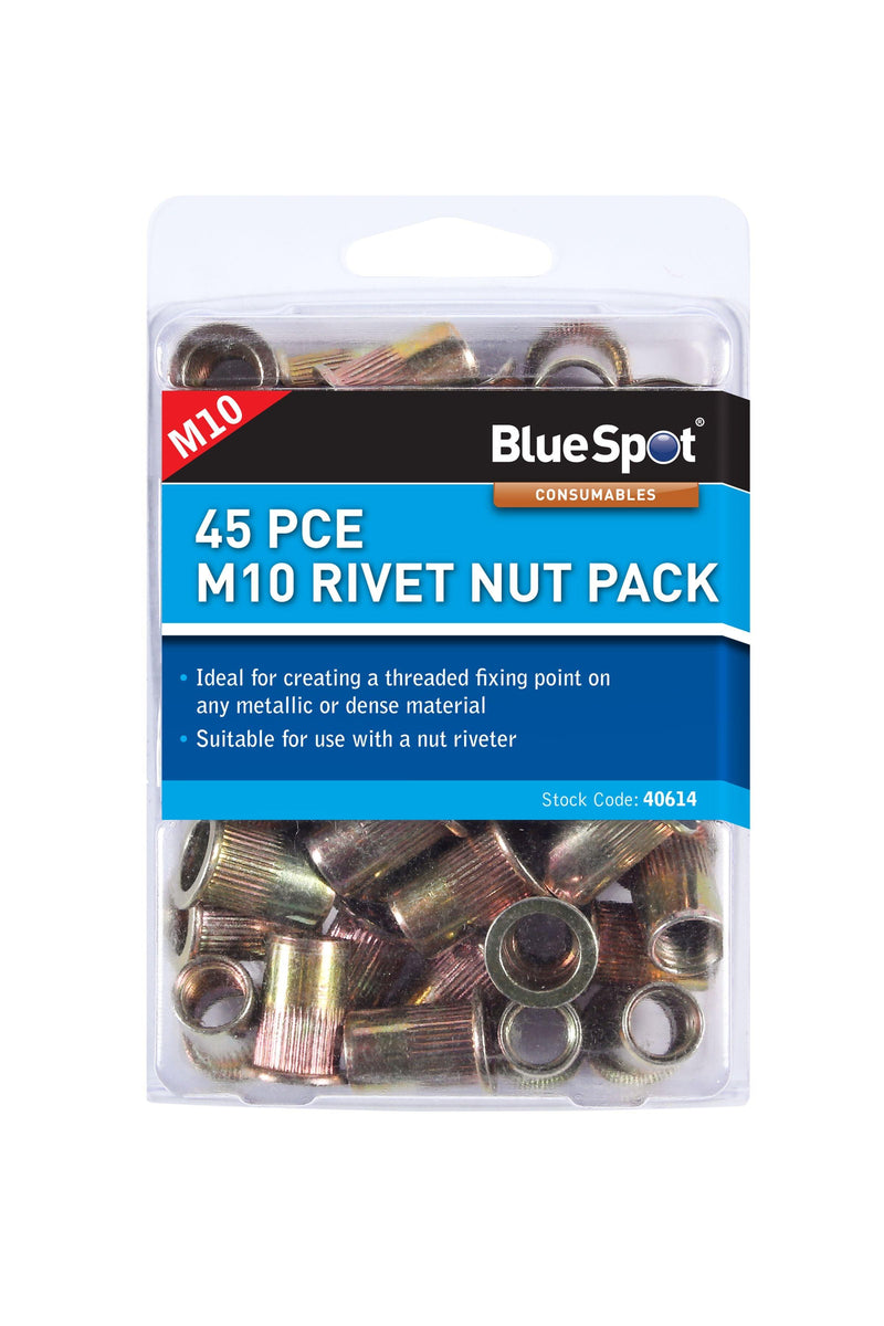 Blue Point Rivet Kit BLUE SPOT TOOLS 45 PCE M10 RIVET NUT PACK | Best Price in 2024 at ...