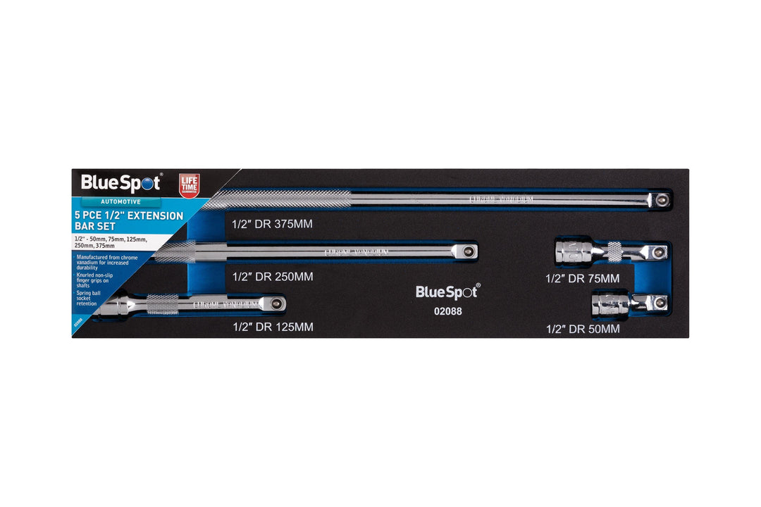 BLUE SPOT TOOLS 5 PCE 1/2" EXTENSION BAR SET - Premium Automotive from BLUE SPOT - Just £20.99! Shop now at Bargain LAB