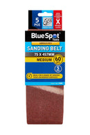 BLUE SPOT TOOLS 5 PCE 75 X 457MM SANDING BELT 60 GRIT - Premium Abrasives from BLUE SPOT - Just £6.99! Shop now at Bargain LAB