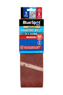 BLUE SPOT TOOLS 5 PCE 75 X 533MM SANDING BELT 80 GRIT - Premium Abrasives from BLUE SPOT - Just £7.29! Shop now at Bargain LAB
