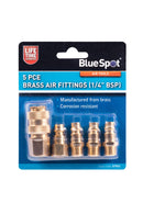 BLUE SPOT TOOLS 5 PCE BRASS AIR FITTINGS (BSP) - Premium Air Tools from BLUE SPOT - Just £8.99! Shop now at Bargain LAB
