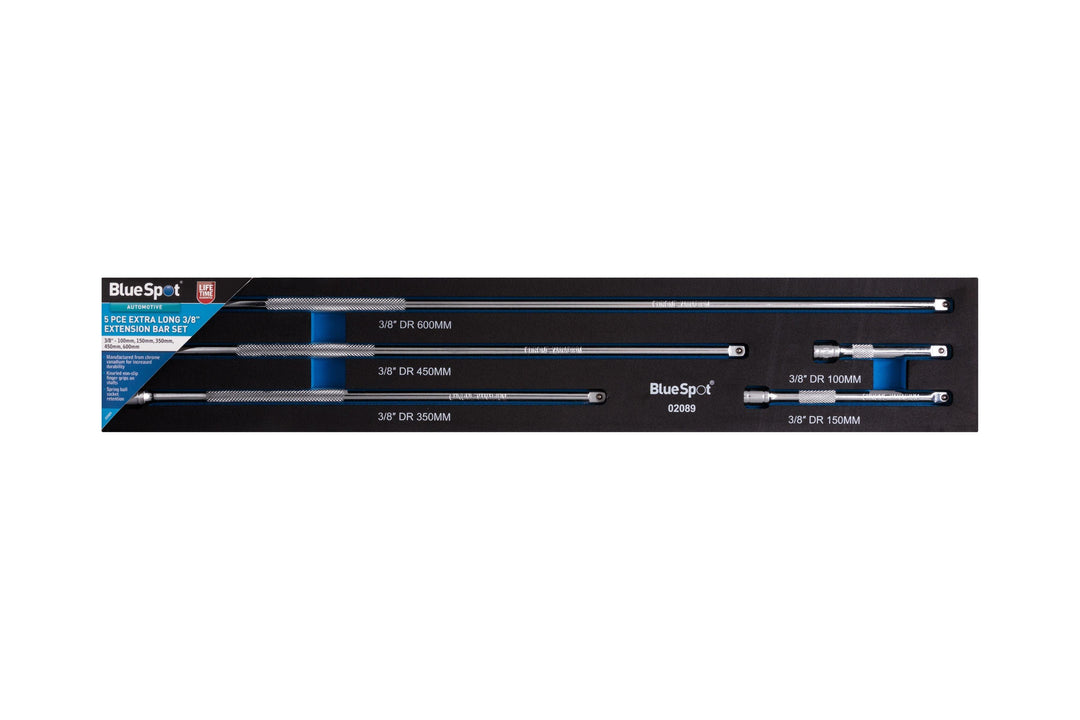 BLUE SPOT TOOLS 5 PCE EXTRA LONG 3/8" EXTENSION BAR SET - Premium Automotive from BLUE SPOT - Just £34.99! Shop now at Bargain LAB