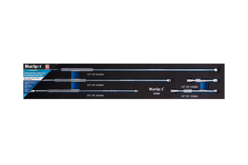 BLUE SPOT TOOLS 5 PCE EXTRA LONG 3/8" EXTENSION BAR SET - Premium Automotive from BLUE SPOT - Just £34.99! Shop now at Bargain LAB