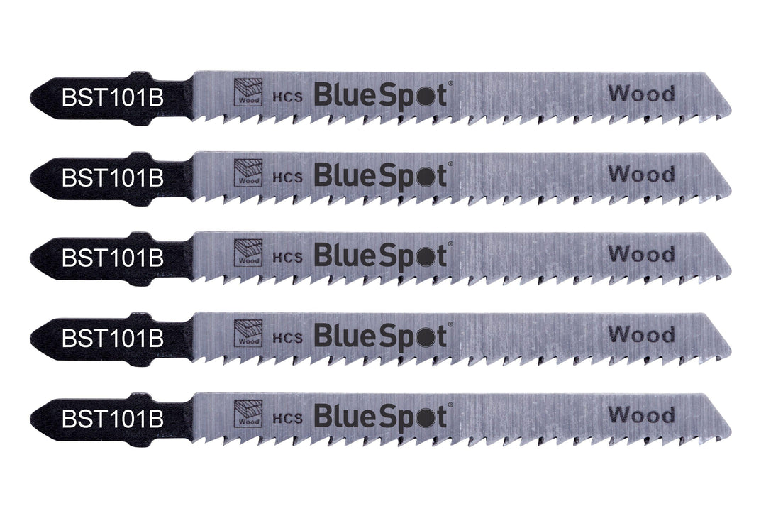 BLUE SPOT TOOLS 5 PCE HCS CLEAN CUT JIGSAW BLADES FOR WOOD (10 TPI) - Bargain LAB
