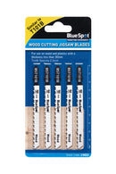 BLUE SPOT TOOLS 5 PCE HCS CLEAN CUT JIGSAW BLADES FOR WOOD (10 TPI) - Bargain LAB