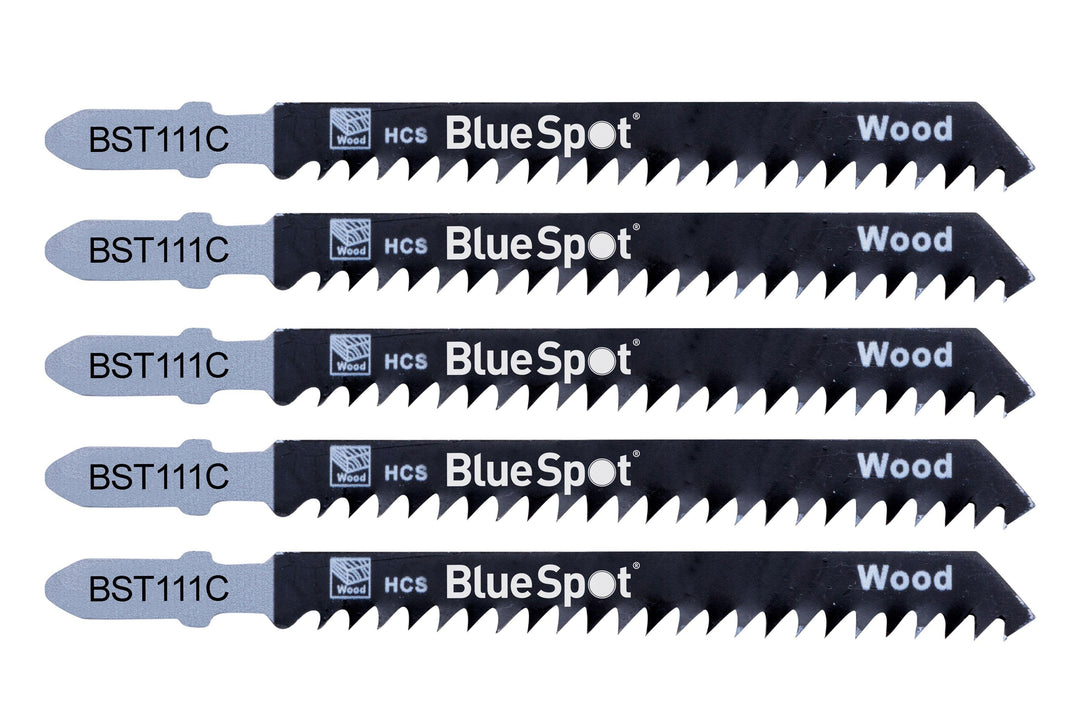 BLUE SPOT TOOLS 5 PCE HCS QUICK CUT JIGSAW BLADES FOR WOOD (8 TPI) - Bargain LAB
